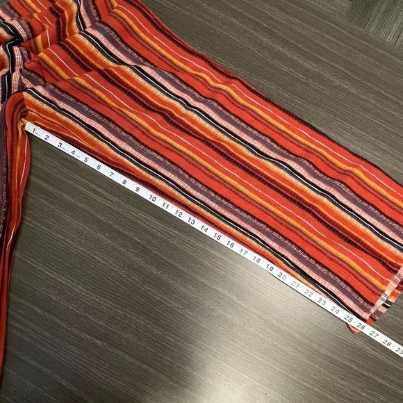 AGB Vertical Striped Flowy Bohemian Pants. Elastic Waistband. - Picture 10 of 11